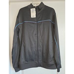 Umbro Granite Gray Full Zip Stripe Embroidered Logo Track Jacket Men Sz L Soccer